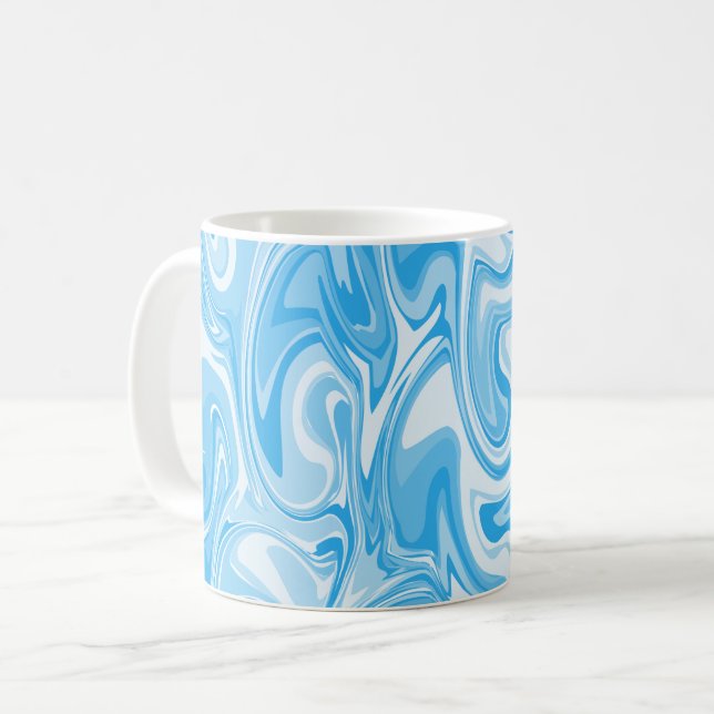 Mug Texture en marbre - Tons Bleus (Devant gauche)