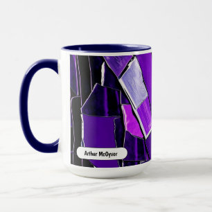 Mug Texture Métallique Glam Glitch Noir de Prune