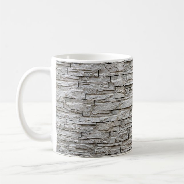 Mug texture motif de mur de briques blanches (Gauche)