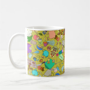 Mug Texture transparente. Doodles dessinés à la main o