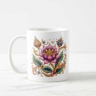 Mug Thailandais Motif Flower Classic Céramique