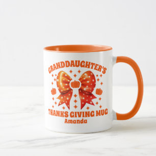 Mug Thanksgiving de la petite-fille personnalisée