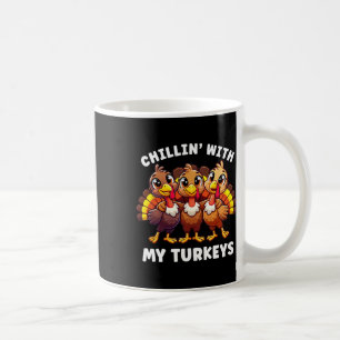 Mug Thanksgiving Famille Chillin Avec Mes Dindons Drôl