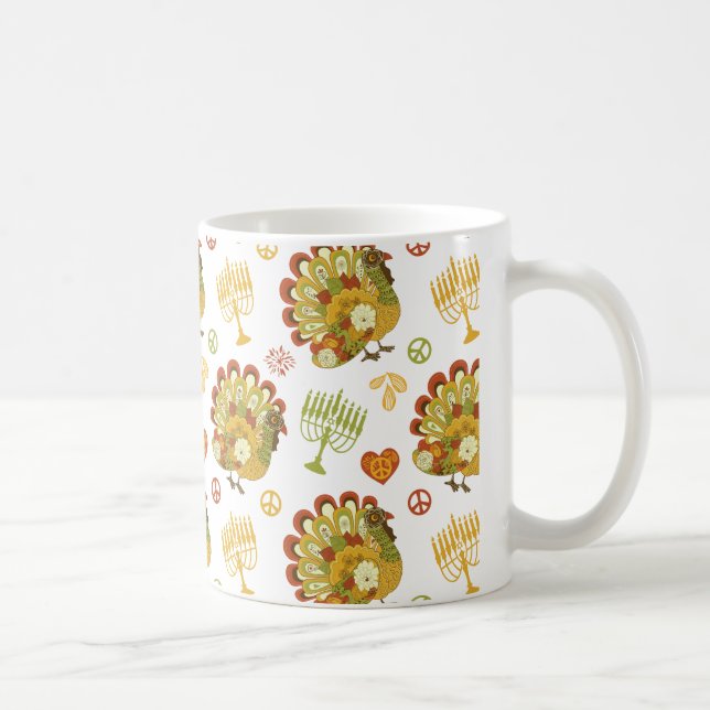 Mug Thanksgiving Hanoukka de motif de la Turquie (Droite)