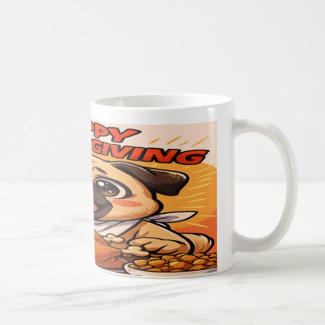 Mug  Thanksgiving Mug:  Pugsgiving Edition (Droite)