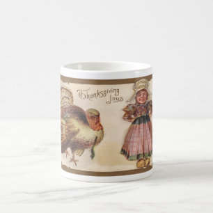 Mug Thanksgiving vintage, Turquie, Fille Pèlerine