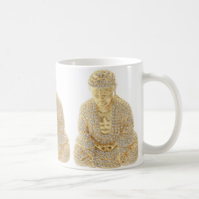 Mug Thé café Bouddha en pierre dorée (Droite)