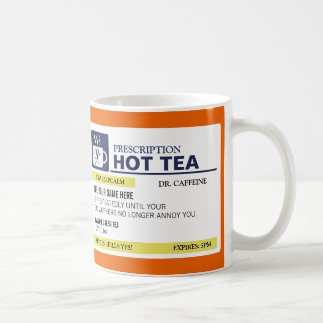Mug Thé chaud de prescription drôle (Droite)