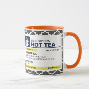 Mug Thé chaud de prescription drôle avec le monogram
