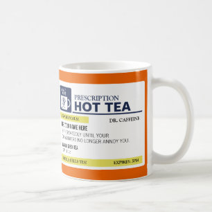 Mug Thé chaud de prescription drôle avec le monogramme