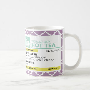Mug Thé chaud de prescription drôle avec le monogramme