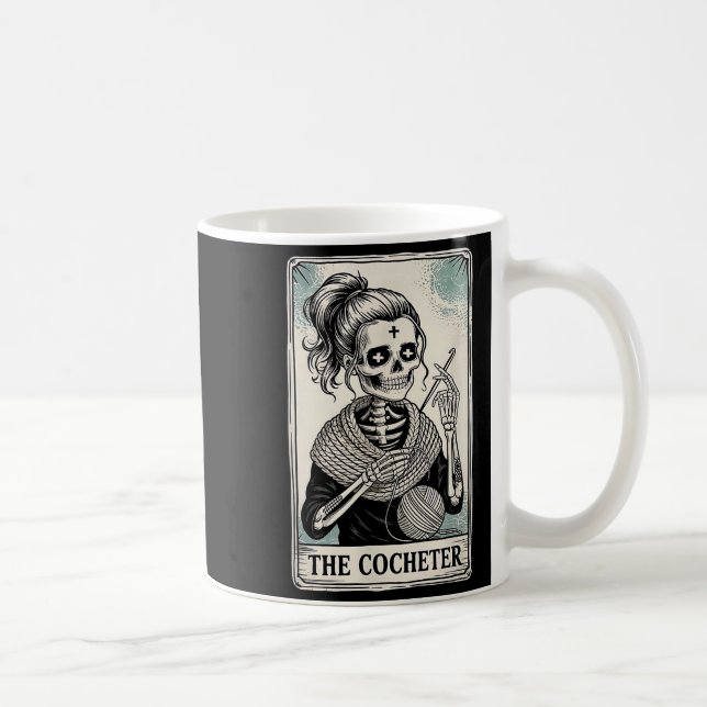 Mug The Crocheter Tarot Card Funny Yarn Design  (Droite)