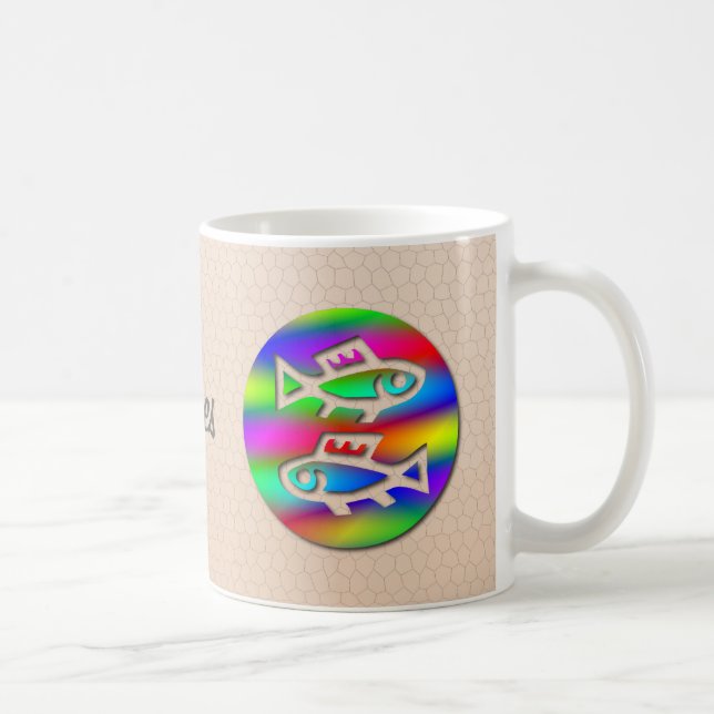 Mug Thé en céramique de poissons d'arc-en-ciel de (Droite)