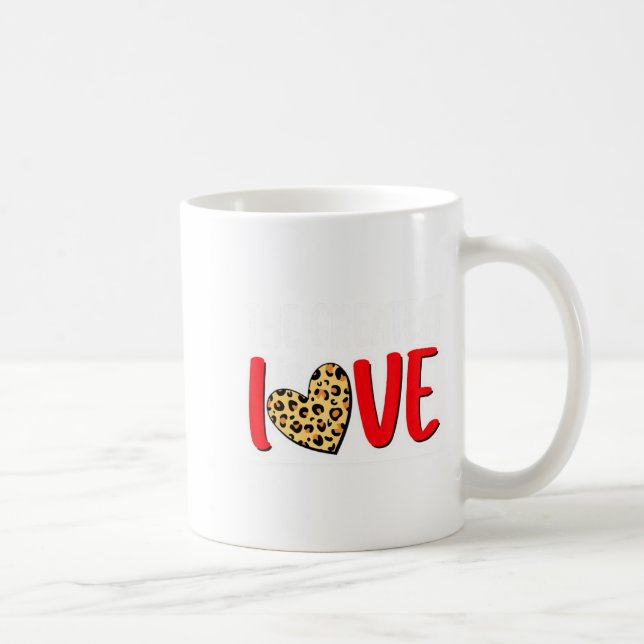 Mug The Greatest Is Love Valentines Day Leopard Heart  (Droite)