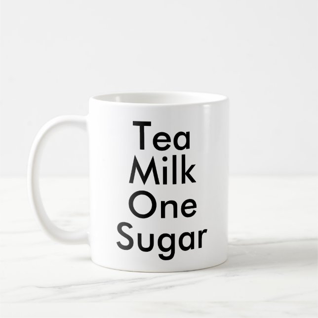Mug Thé Lait Un Sucre | Bouteille amateur de thé de bu (Gauche)