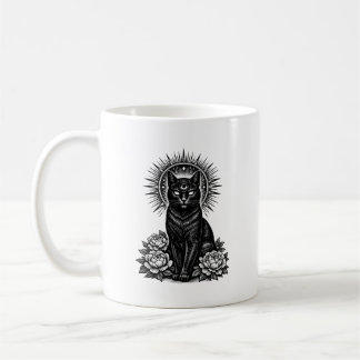 Mug The Mystic Feline - Third Eye Cat Woodcut