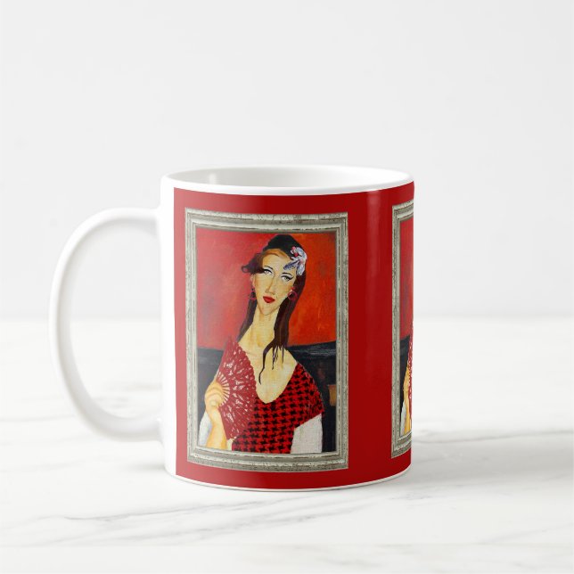Mug The Red Fan (based on Modigliani's painting) (Gauche)