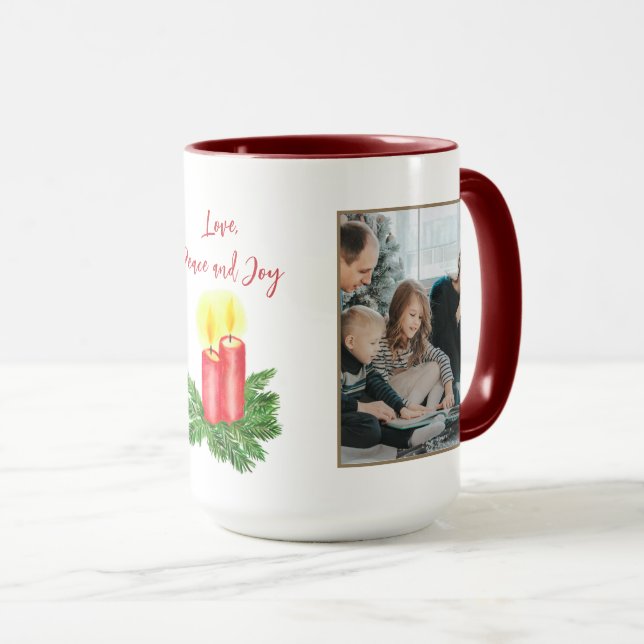 Mug The Spirt of Christmas Candle Love & Peace 2 Photo (Devant droit)