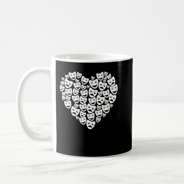 Mug Théâtre dramatique Masque Lover Heart Acteur cadea (Gauche)