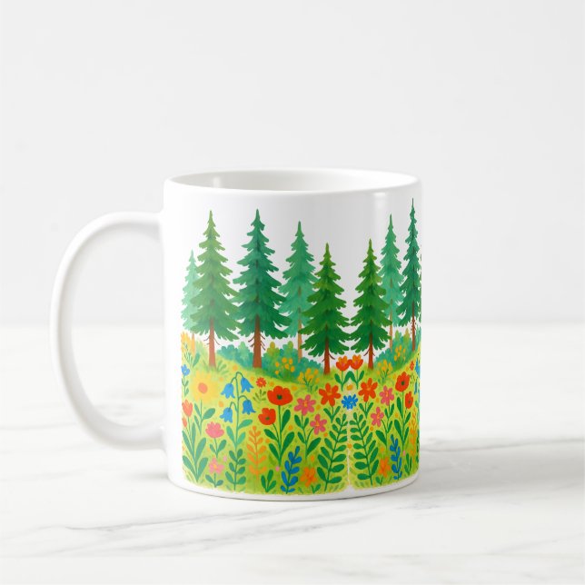 Mug thématique nature Des forêts sereines à la florais (Gauche)