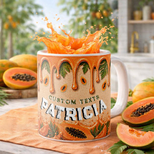 Mug Thème de fruit papaye pour soirée tropicale rétro 