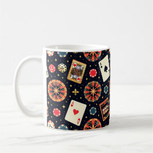 Mug Thème de motif de casino sur fond noir