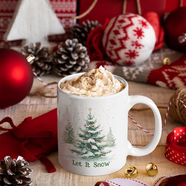 Mug Thème de Noël Arbre de Noël Laisser Neige (Créateur téléchargé)