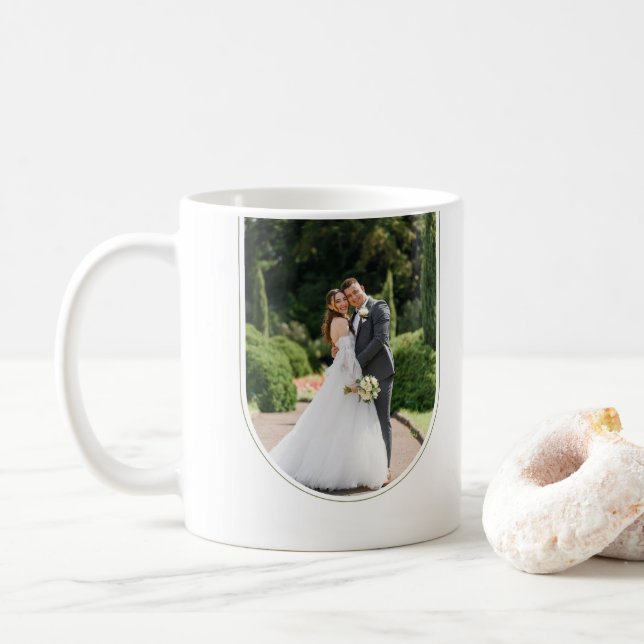 Mug Thème Élégant Feuilles Vertes Plus Joyeux Ensemble (Avec donut)