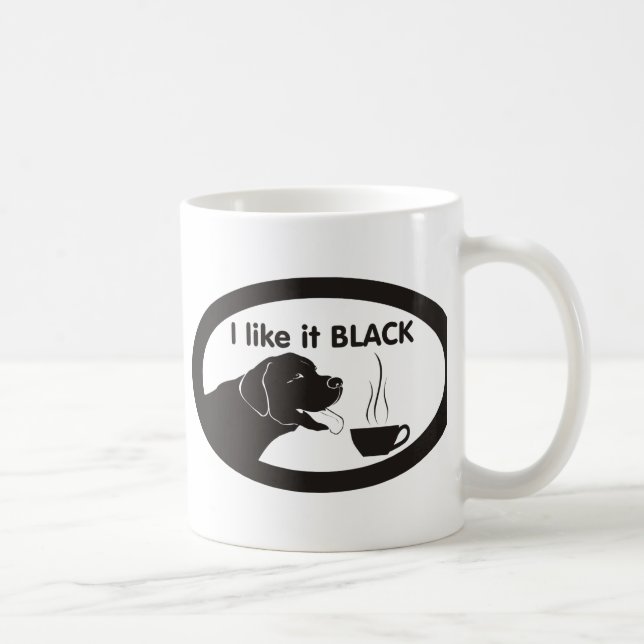 Mug Thème noir de café de Labrador (Droite)