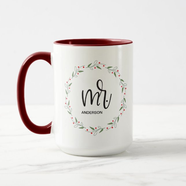 Mug Thème sainte personnalisé Notre premier Noël M. (Gauche)