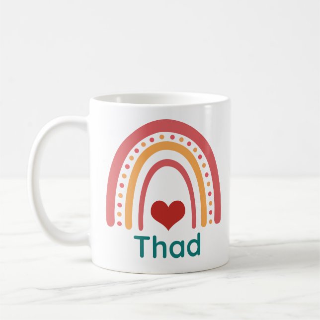 Mug Thème Vintage Boho Arc-en-ciel (Gauche)