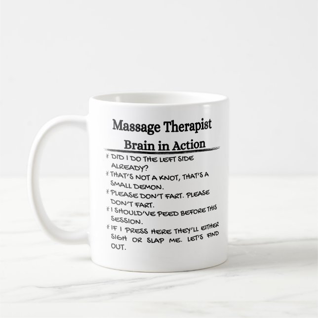 Mug Thérapeute de massage drôle (Gauche)