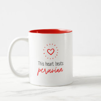Mug: This heart beats peruvian Two-Tone Coffee Mug