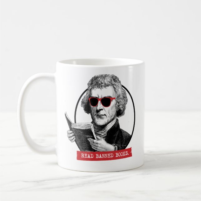 Mug Thomas Jefferson Lit Des Livres Interdits (Gauche)