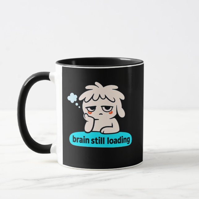 Mug Thoughts Warming Up – Cute Slow Brain Coffee (Gauche)