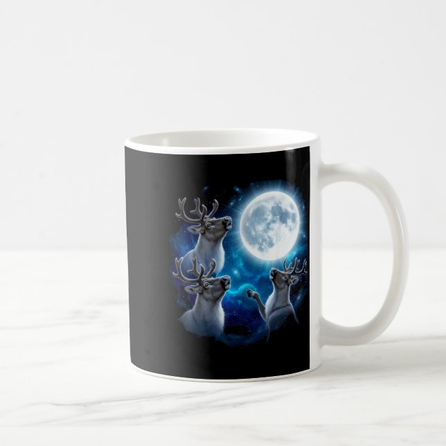 Mug Three Reindeer Howling At The Moon Merry Christmas (Droite)