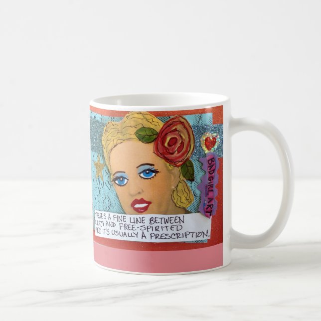 MUG-THRE'S A FINE LINE BETWEEN CRAZY AND COFFEE MUG (Right)
