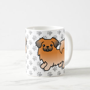Mug Tibétain Spaniel Sable Rouge Chien de Dessin Animé