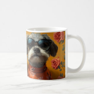 Mug Tibetan Terrier avec Roses de cœur pour la Saint-V