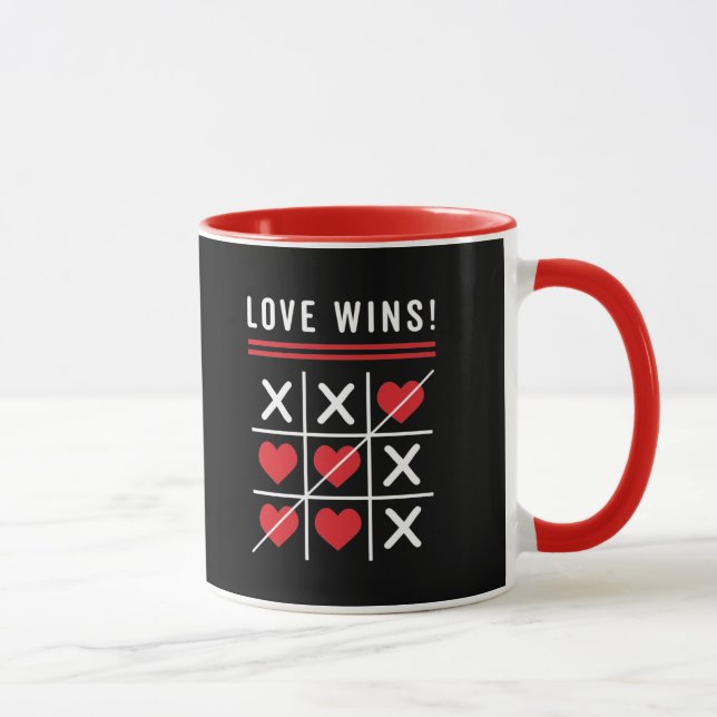 Mug Tic Tac Toe Love gagne Anniversaire Saint-Valentin (Droite)