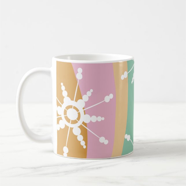 Mug Tie Dye Liquide Retro Super Noël Beige Vert (Gauche)