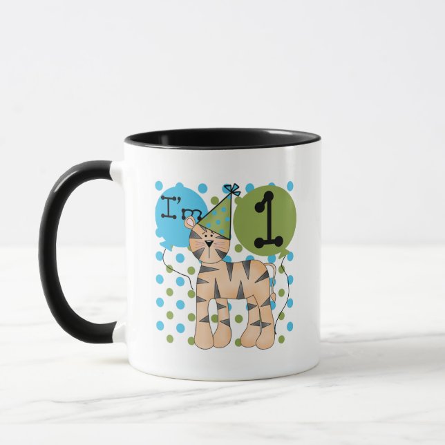 Mug Tigre 1er Anniversaire T-shirts et cadeaux (Gauche)