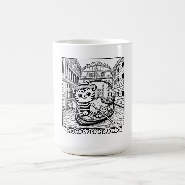 Mug Tigre de Kawaii au Pont des Soupirs Venise (Centre)