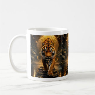 Mug Tigre doré Art de la faune de luxe