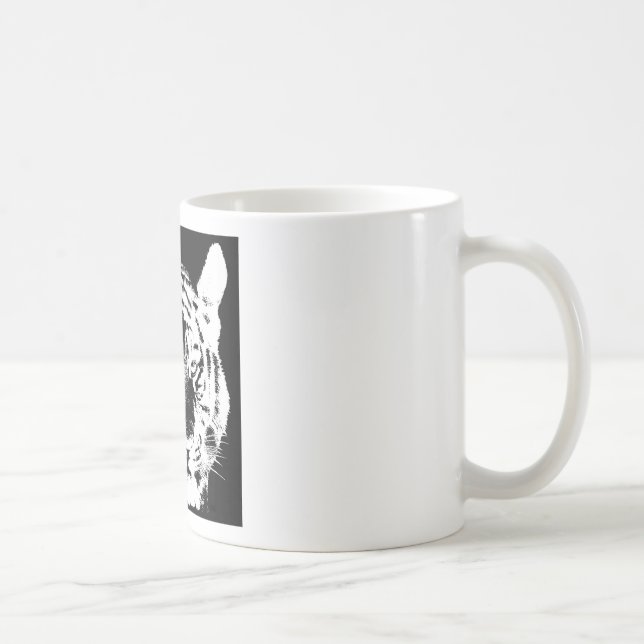 Mug Tigre noir et blanc Pop Art (Droite)