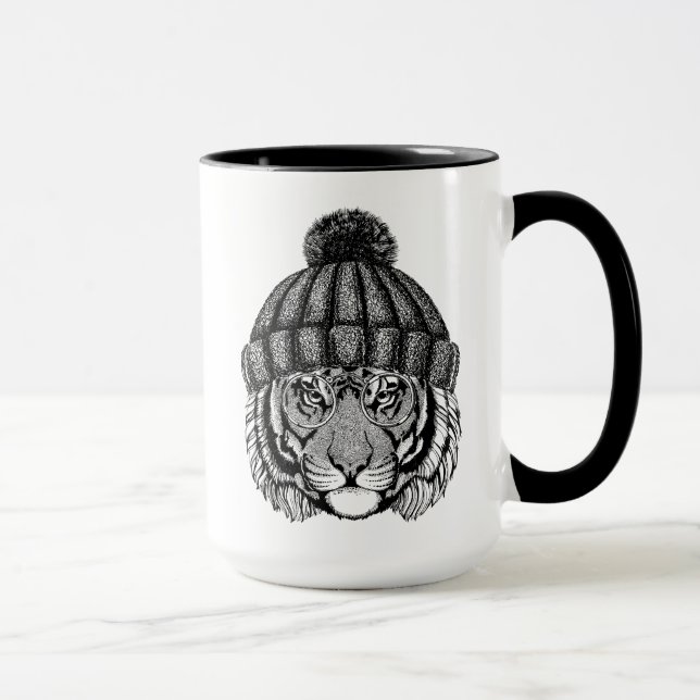 Mug Tigre prêt de mode d'hiver (Droite)