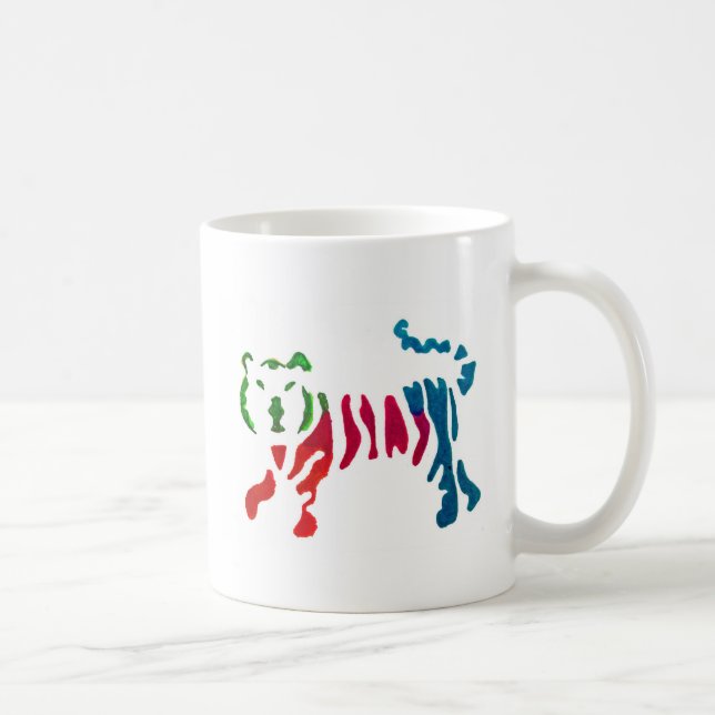 Mug Tigre rayé arc-en-ciel (Droite)