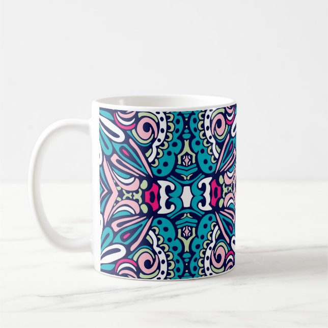 Mug Tiled ethnic pattern. Abstract geometric mosaic vi (Gauche)