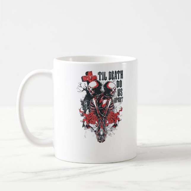 Mug Till Death Do Us Part - Minimalist Skeleton Art Fo (Gauche)
