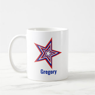 Mug Tilted Red White and Blue Patriotic USA Star